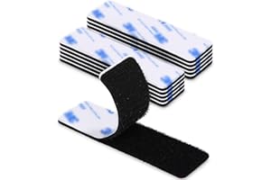 HIXAVA 12 Stück Klettband Selbstklebend Extra Stark, Doppelseitig Klebeband, klettverschluss selbstklebend, klettband selbstklebend für stoff, für Wand,Metall,stoff,Boden,Kunststoff(30x100mm)