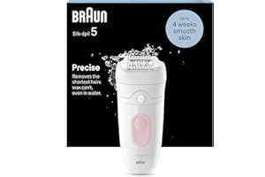 Braun Silk-épil 5, Epilator for Easy Hair Removal, Wet & Dry, Lasting Smooth Skin, 5-000, White/Flamingo with EU Plug