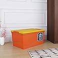 Nilkamal 50 Litre Multipurpose Storage Box with Lid and Handles for Clothes, Toys, Household Items, Kitchen, and Stationery | Rollers for easy movement (3-Year Warranty)