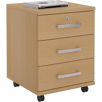 Kettler Rollcontainer aus Holz – Schreibtisch Rollcontainer mit 3