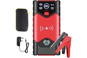 WAKERUG 4000A Jump Starter Power Pack, 39800mAh Car Battery Booster Jump Starter (6.0L Gas/4.0L Diesel), 12V Portable Jump Starter with 10W Wireless Charger and LCD Display, Car Jump Starter