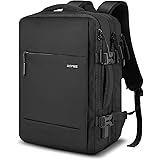 HOMIEE Resa handbagage ryggsäck, expanderbar 17 cm till 29 cm bagage ryggsäck, torr våt separering 38 l flyggodkänd väska stö