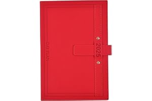 HOLDERZWU Dziennik 2025 A5, strona dzienna, pamiętnik 2025 dzień na stronę od stycznia do grudnia, planer na 12 miesięcy 2025 z zestawem długopisów, zakładkami miesięcznymi, 3 zakładkami, kieszenią wewnętrzną