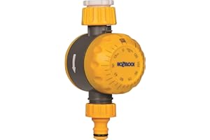 HOZELOCK - Manual Countdown Timer for Watering: Mechanical Switch, Compatible with Ø 21mm (1/2"), Ø 26.5mm (3/4") or Ø 33.3mm (1") Water Taps, Watering Duration 5 to 120 Min, Easy Connection [2210]