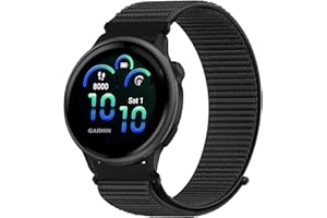 Nylon Armband 20mm für Garmin Forerunner 55/158/165/245/645 music/Vivoactive 6/5/3/Venu 2 Plus/Venu Sq/Sq music/Sq 2/Vivomove 3/HR/Style/Sport/Luxe Ersatzarmband für Damen Herren