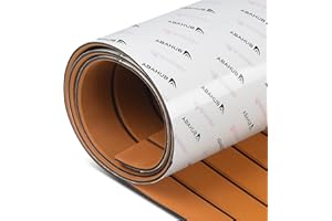 Abahub Finto Teak per Barca Eva Schiuma Autoadesiva Moquette Nautica Accessori Barca Pavimentazione Antiscivolo Marine Boat Decking Mat per Barche Piscina Yacht 121x42cm, 243cm x6/42/60/73/91/115cm