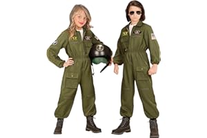 W WIDMANN MILANO Party Fashion - Kostium dziecięcy pilota myśliwca, kombinezon, pilot, mundur, kostiumy fantazyjne