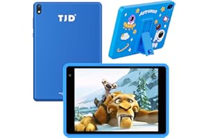 TJD Children Tablet 7.5 Inch,Android 12 Tablet for Kids with Full HD Display,Dual Camera, Wi-Fi, Bluetooth, Parental Control Learning Tablet with Kid-Proof Case and Stand (Blue)