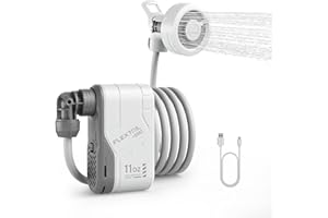 FLEXTAILGEAR MAX SHOWER Ultralight Rechargeable Instant Outdoor Shower, Portable Camping Shower, Travel Shower with USB-C Rechargeable Water Pump, Car wash, Pet cleaning, Beach Vacations, Hiking