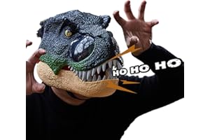 BEBERLU Beberu Masque de dinosaure LED yeux lumineux et grognements, Costume de dinosaure Halloween masque, Fête d'Halloween Jeu de rôle Cadeau d'anniversaire de Noël pour garçon de 5 ans +