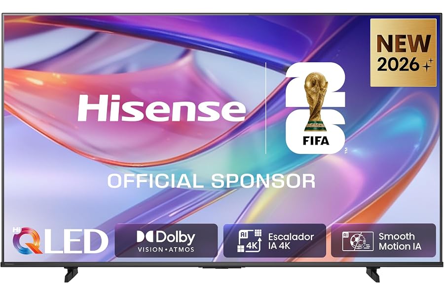 Hisense 50E7S - Hi-QLED Smart TV 50 Pulgadas, Hi-QLED Color, Dolby Vision.Atmos, Escalador IA 4K, Smooth Motion IA, Modo Jueg