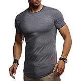 Leif Nelson Maglietta Uomo Estate Girocollo, vestibilità Regolare Maglietta Uomo 100% Cotone, Maglietta Base Uomo Manica Cort