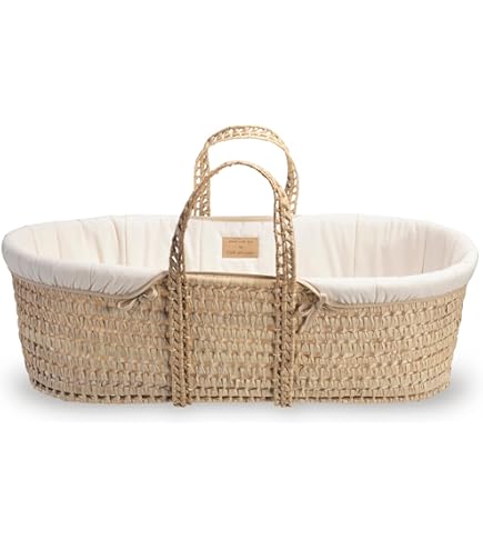 Navicella In Vimini Per Bambole Bobble Senape - Cotone Biologico, Lavabile - Letto O Cesto Decorativo