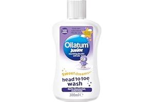 Oilatum Junior Sweet Dreamz Nettoyant tête aux pieds 300 ml, avec technologie améliorant le sommeil pour les bébés et les enfants à la peau sèche, sensible et sujette à l'eczéma