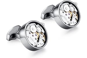 Honey Bear Watch Movement Herren Manschettenknöpfe Cufflinks Steampunk Uhrwerk Uhr Bewegung Edelstahl,MEHRWEG