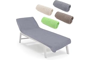 ‎HEIMTEXLAND heimtexland ® Liegestuhlauflage Frottier Schonbezug Sonnenliege Strand Schwimmbad Sauna Hygiene Handtuch Frottee Typ772 Grau