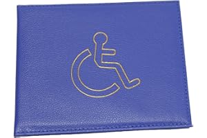 FARMIGOOD Disabled Badge and Timer Holder, PU Leather Wallet Protector Blue Badge Holder Wallet for Car Protector Hologram Safe Disabled Badge Holder Disability Parking Badge Cover Holder (Blue)