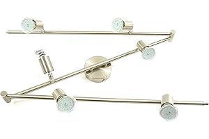 ‎DAPO Dapo 6 x 7W schwenkbare LED Strahler Spot LINOS nickel 6 flammig Deckenlampe Wandleuchte Deckenlampe