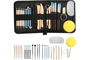 SHIFAKA 27 Stk Modelierwerkzeug Set,Modelliermasse Werkzeug, Polymer Clay Tools, Sculpting Pottery Set,Keramik Künstler Töpfer Werkzeug für Ton Zubehör,Töpferset Modelierwerkzeugset mit Aufbewahrungsbeutel