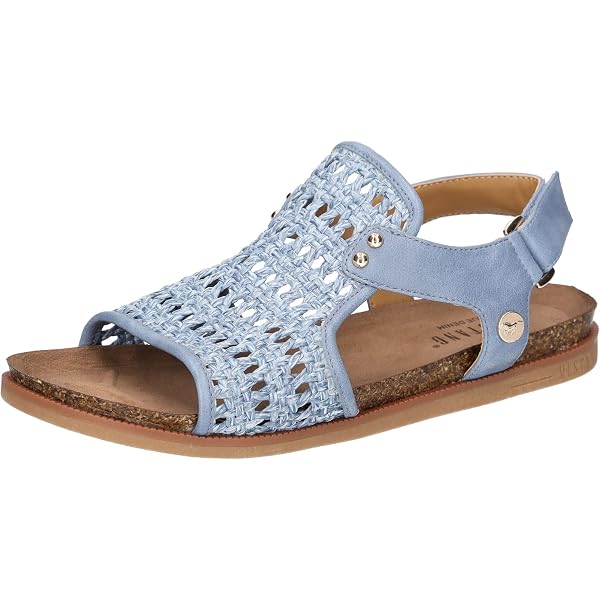 Mustang 59607 platform sandals for women in beige