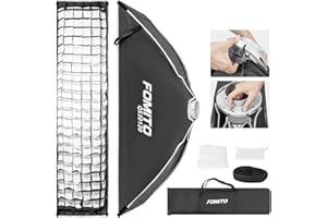 FOMITO 30 x 120 cm listwa szybkiego zwalniania softbox 30 x 120 cm prostokątny łuk mocowanie miękkie pudełko z siatką wiązki do oświetlenia studia fotograficznego