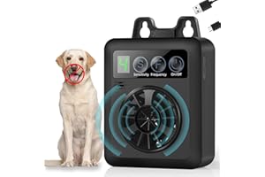 AUTESS Ultrasonic Anti Barking Device for Dogs,Automatic Dog Barking Control Device with 4 Sensitivity & Frequency,USB Rechargeable Sonic Bark Deterrents with 50Ft Effective Long Range for Outdoor & Indoor