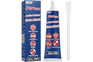 Nayrmaer Lederkleber Extra Stark 60ml, Professioneller Wasserfester Leder Kleber mit Anti-Verstopfungsspitze für Sofa, Pu Lede, Jacke, Geldbörse, Gürtel und Schuhe usw.