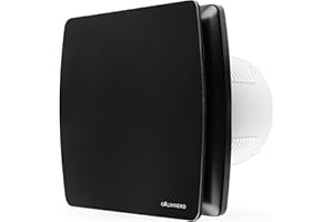 calimaero® BREEZE Aspiratore Bagno 100mm Con overrun e Valvola di non ritorno, Ventilatore da bagno con sensore di umidità, Efficienza energetica, Silenzioso, Plastica 12 W, 95m³/h, 32db, Ipx4,
