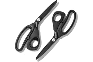 Damita 8.5" Heavy Duty Sewing Scissors - Black Titanium Coated for Leather Cutting Industrial Sharp Sewing Shears for Home Office Artists Dressmakers (2 Pack)