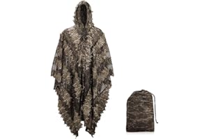 ‎ANEXER AnExer Ghillie Umhang Ghillie Suit Tarnanzug Schnelltrocknend, Tarnkleidung für Jagd Militär Jagd Verdeckt CS Camping Outdoor Tierfotografie Festschmuck