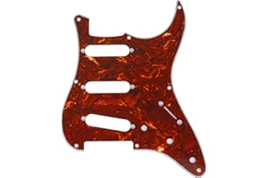Musiclily Pro 8 Löcher Strat Pickguard Gitarren Schlagbrett für MIJ Fender Japan 57 Vintage Style Stratocaster,4 lagig Vintage Tortoise