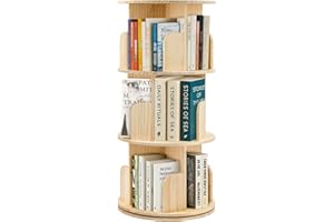 ‎DHOUSE Dhouse 3 Ebenen Drehbares Bücherregal 360° Frei Bücherregal Kinder Brehregal Düroregal Standregal Drehregal Büroregal Dekoregal für Wohnzimmer, Arbeitszimmer, Büro, als Raumteiler