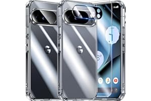 UniqueMe für Google Pixel 10 Pro Hülle - Handyhülle für Google Pixel 10 Pro Case, 5 in 1 Set Rundumschutz Schutzhülle Cover,1 Handyhülle & 2 Schutzfolie & 2 Kameraschutz - Transparent