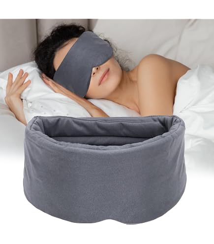 Masque De Nuit SnoozZy En Coton 100% - Gris Foncé, Réglable, Neuve Sous Blister
