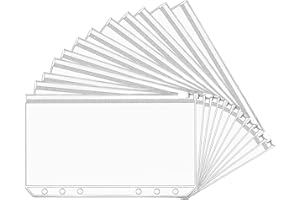HAUTLLAIF 12 Stück binder taschen a6, PVC 6-Loch zipper beutel,Wasserdicht Kunststoff budget binder,dokumententasche a6,klarsichthüllen a6,budget planner zubehör, foldersys