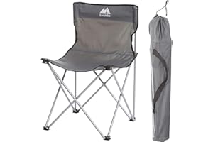 Eurohike Lowland Folding Chair, Lightweight, Portable & Compact, Ideal for Camping, Festivals, Picnics, the Beach & Garden, includes Carry Bag, Grey
