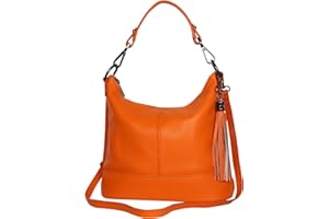 AMBRA MODA AmbraModa GLX09 - damska torebka na ramię torba z prawdziwej skóry, pomarańczowy, 28/24/13cm