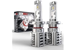 Cenmoll H7 Led Headlight Bulb, 90W 18000LM 500% Brightness 360 Degree Adjustable Beam Angle Led H7 Headlight Bulb Canbus Error Free 6500K Cool White Mini Size All-in-one Wireless Design, Pack of 2