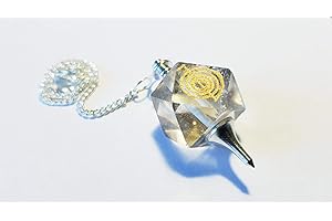 ANIMUS IMPERAT Péndulo poligonal de cristal de roca con Choku Rei Reiki