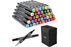 Zekkai Marker Pen Colores Rotuladores Graffiti 40 Colores Rotuladores de Doble Punta, Ideal para Niños, Adultos, Artistas, Buen Regalo para Navidad, Año Nuevo, Fiesta