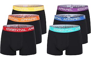 The Essentials Wardrobe Mens Boxer Shorts Underwear 6 Pack Underpants Trunks Multipack Elasticated Waistband Boxers Size S-4XL