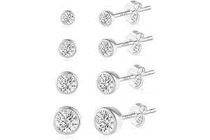 ASH'S CHOICE 6 Stück Damen-Ohrringe, Edelstahl, Piercing, Knorpel, Helix, S925/vergoldet 14 Karat