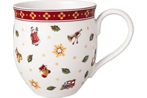 ‎VILLEROY & BOCH Villeroy & Boch – Toy's Delight kubek z uchem, kubek, filiżanka bożonarodzeniowa, filiżanka do kawy, kubek do gorących napojów, filiżanka na zimę, świąteczny kubek do kawy, porcelana