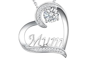GinoMay Mum Necklace for Mum Mothers Day Jewellery Birthday Gifts April May Birthstones Emerald Simulated Diamond Ruby and More Stones Jewellery for Wife Gifts 925 Sterling Silver
