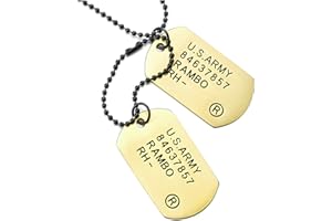 COOLSTEELANDBEYOND ClassicaDue Pezzi Militare Esercito Dogtag Ciondolo, Collana con Pendente da Uomo, Palla Catena 70CM