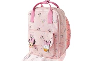yumcute Minnie Children's Backpack Girl Kindergarten Backpack, Minnie Sac à dos, Mini Square Backpack, Sac à dos pour Enfants avec Sangle de Poitrine