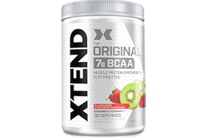 ‎SCIVATION XTEND Original - BCAA-Pulver - Erdbeer-Kiwi-Spritzer | Ergänzungsmittel mit verzweigtkettigen Aminosäuren | 7 g BCAA + Muskelproteinsynthese Elektrolyte für Regeneration & Hydration | 30 Portionen