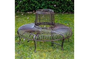 aubaho Brun l`Arbre Banc Set Meubles de Jardin en métal de Style Antique Fer mobilier