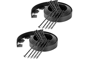 ZDYNASTY Border Edging, Garden Edging Border Plastic,10M Flexible Law Edging with Strong 30 Garden Pegs for Garden Border Edging Ideas, 5cm Height, Black
