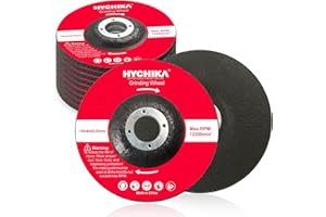 HYCHIKA BETTER TOOLS FOR BETTER LIFE HYCHIKA Disques à Ebarber Métal, Disque Meuleuse 125mm 10 Pièces Pour Meuleuse d'angle, Acier Et Métal Non Ferreux, Ø 125 x 6 mm, diamètre du trou 22.2mm